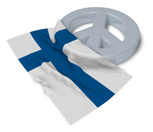Bu barış işareti ve Finlandiya bayrağı - 3d render — Stok fotoğraf