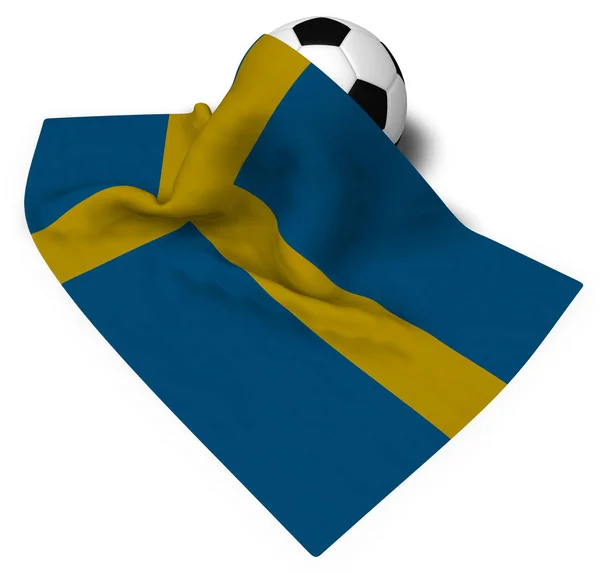 Футбольный мяч и флаг Швеции - 3d рендеринг — стоковое фото