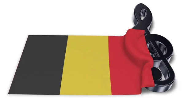 Símbolo de clave y bandera de belgium - 3d renderizado —  Fotos de Stock