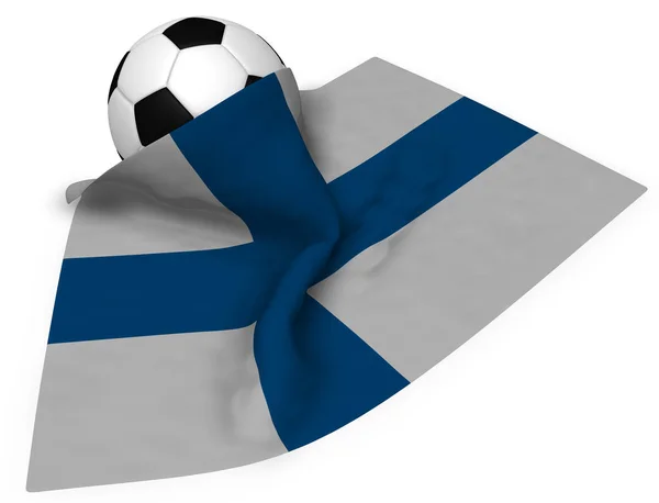 Футбольный мяч и флаг Финляндии - 3D рендеринг — стоковое фото