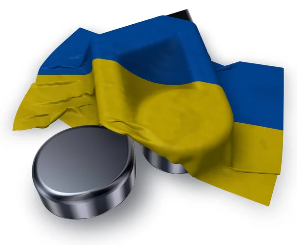Símbolo nota de música e bandeira do ucraniano - renderização 3d — Fotografia de Stock