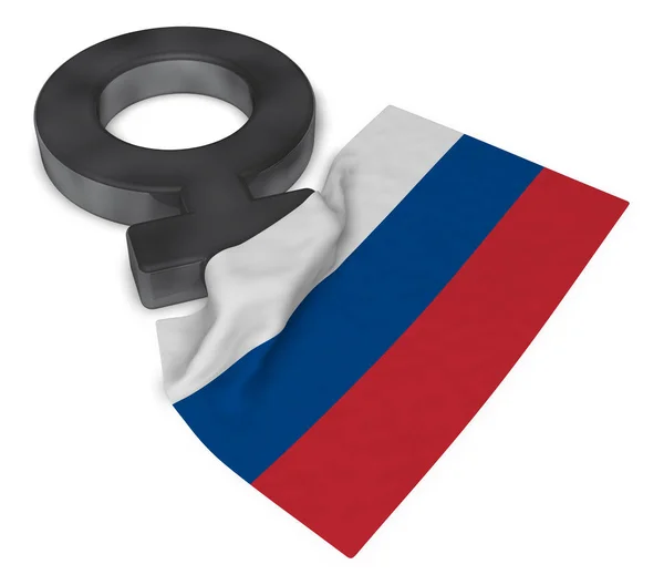 Vrouwelijke symbool en de vlag van Rusland - 3d rendering — Stockfoto