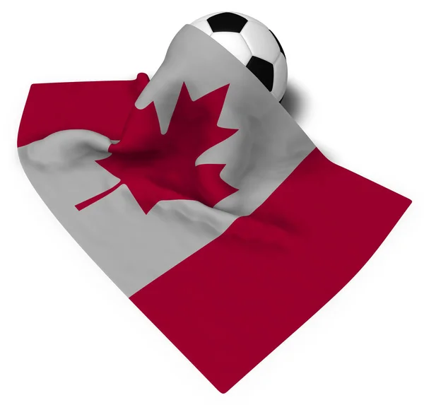 stock image soccer ball and flag of canada - 3d rendering