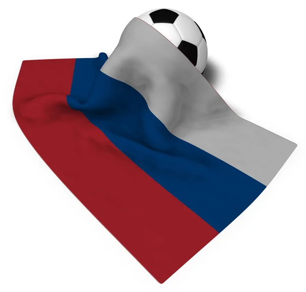 Piłka nożna i Flaga Rosji - 3d renderowania — Zdjęcie stockowe