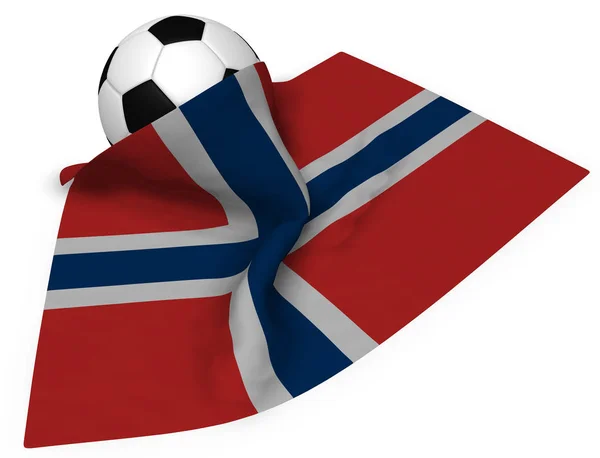 Soccer ball and flag of norway - 3d rendering — Stock Photo, Image