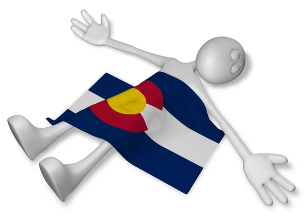 Cara cartoon morto e bandeira do colorado - ilustração 3d — Fotografia de Stock