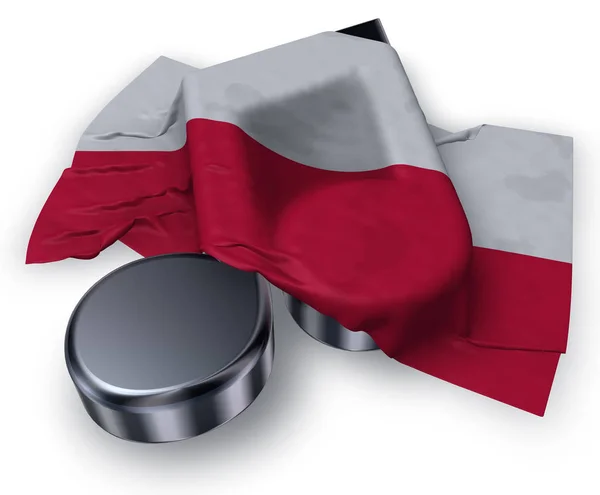 Musiknote und polnische Flagge - 3D-Darstellung — Stockfoto