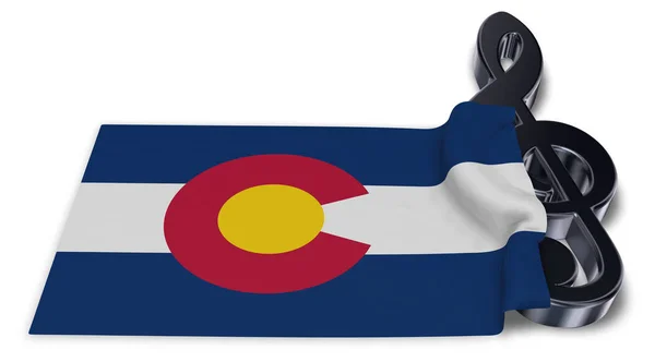 Klav symbol och flagga colorado - 3d rendering — Stockfoto