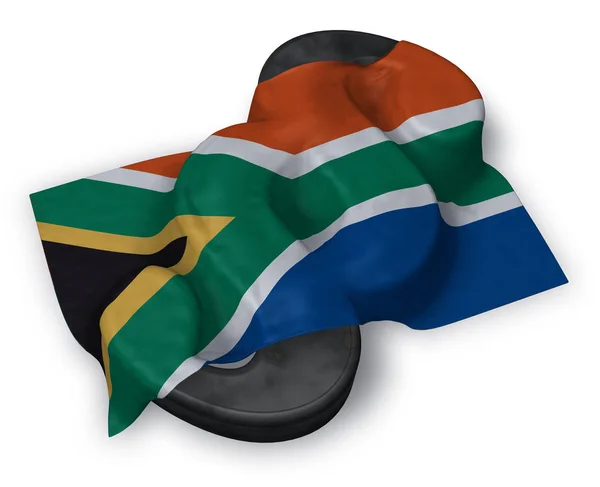 Paragraftecken och flaggan i Sydafrika - 3d rendering — Stockfoto