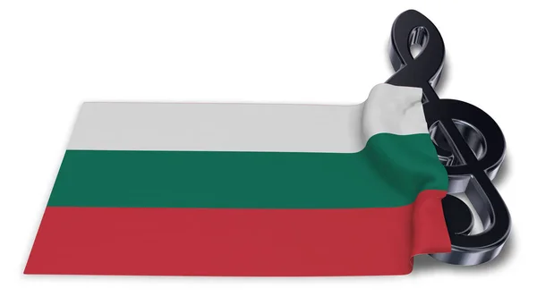 Clef symbol and bulgar flag - 3d rendering — стоковое фото