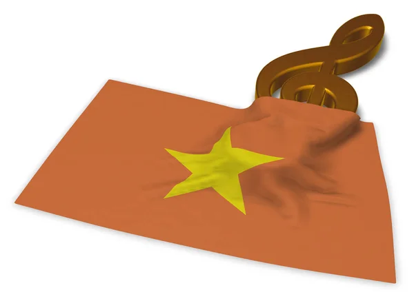 Símbolo de clave y bandera de Vietnam - representación 3d — Foto de Stock