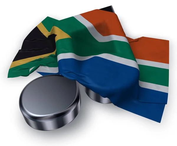 Hudební symbol poznámky a vlajka Jižní Afriky - 3d vykreslování — Stock fotografie