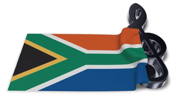 Klav symbol symbol och flagga Sydafrika - 3d rendering — Stockfoto