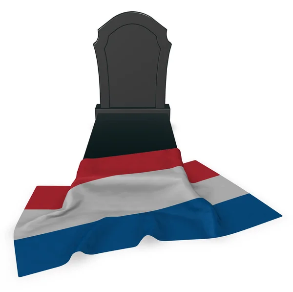 Надгробие и флаг нижних земель - 3d рендеринг — стоковое фото