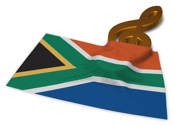 Klíč pro značku a vlajka Jižní Afriky - 3d vykreslování — Stock fotografie
