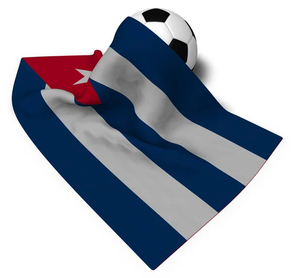 Soccer ball and flag of cuba - 3d rendering — Stock Photo, Image