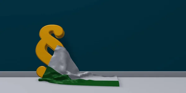 Símbolo de parágrafo e bandeira de saxonia - renderização 3d — Fotografia de Stock