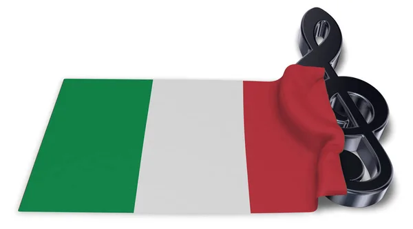 記号記号とイタリア国旗 3 d レンダリング — ストック写真