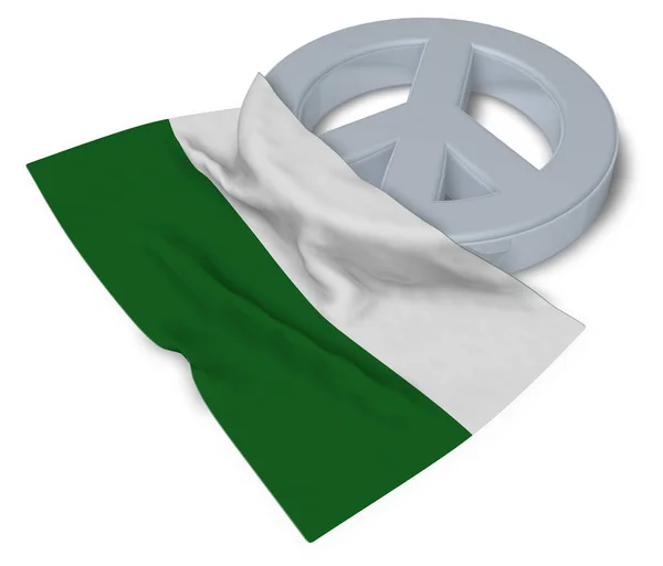 평화 기호와 작센-3d 렌더링의 국기 — 스톡 사진