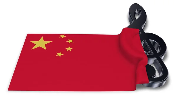 Símbolo de la clave y la bandera de China - representación 3d — Foto de Stock