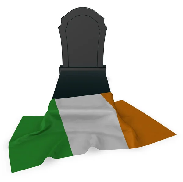 Надгробний пам'ятник і прапор Ірландії - 3d візуалізації — стокове фото