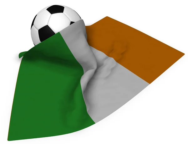 Piłka nożna i flaga Irlandii - 3d renderowania — Zdjęcie stockowe