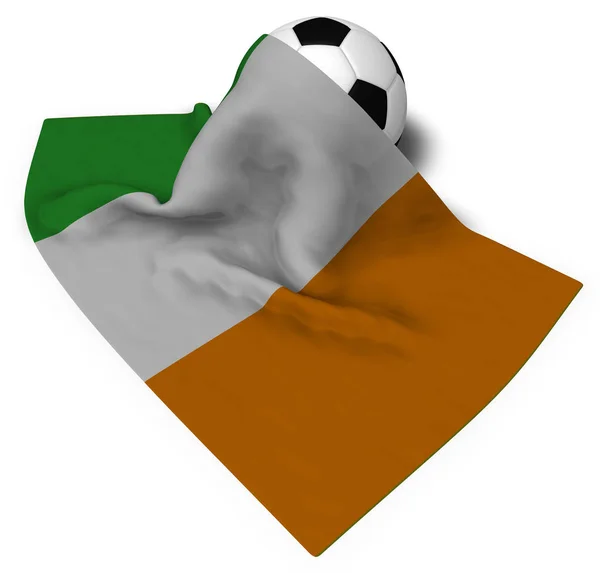 Futball-labda, és Írország - 3d rendering zászlaja — Stock Fotó