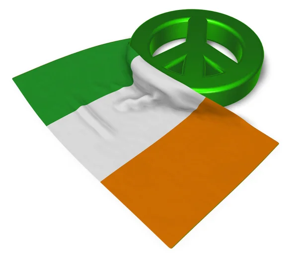 Símbolo de la paz y la bandera de Irlanda - 3d representación —  Fotos de Stock