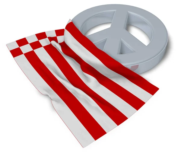 Símbolo de la paz y la bandera de Bremen - 3d rendering —  Fotos de Stock