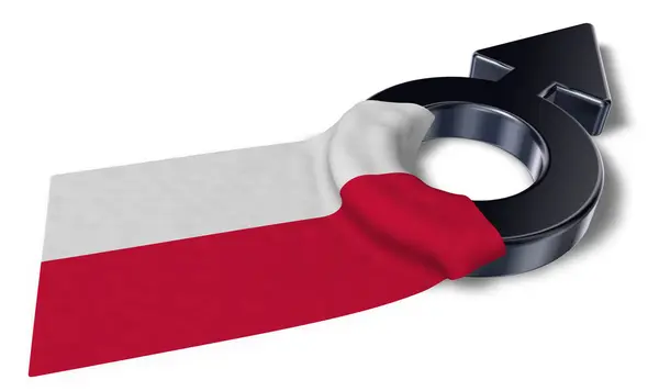 Símbolo de marcas e bandeira de polônia - renderização 3d — Fotografia de Stock