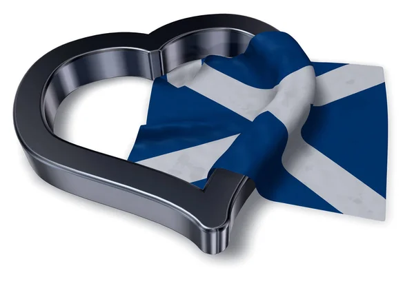 Флаг Шотландии и символ сердца - 3D рендеринг — стоковое фото