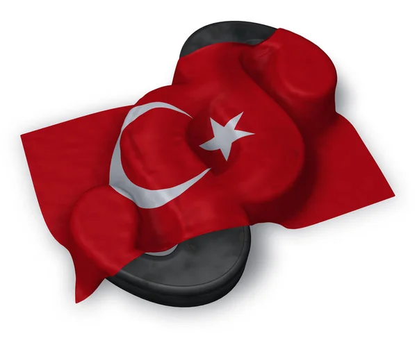 段落記号とトルコ国旗 3 d レンダリング — ストック写真