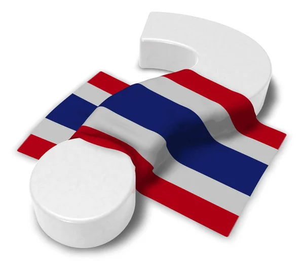 Знак вопроса и флаг Таиланда - 3d иллюстрация — стоковое фото