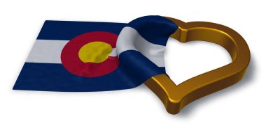 flag of colorado and heart symbol - 3d rendering clipart