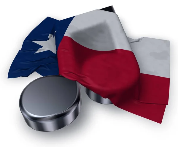 Music note symbol and flag of texas - 3d rendering — Stock Photo, Image