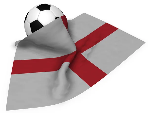 Soccer ball and flag of england - 3d rendering — Stock Photo, Image