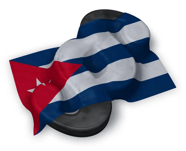 Flaga Kuby i pkt symbol ilustracja - 3d — Zdjęcie stockowe
