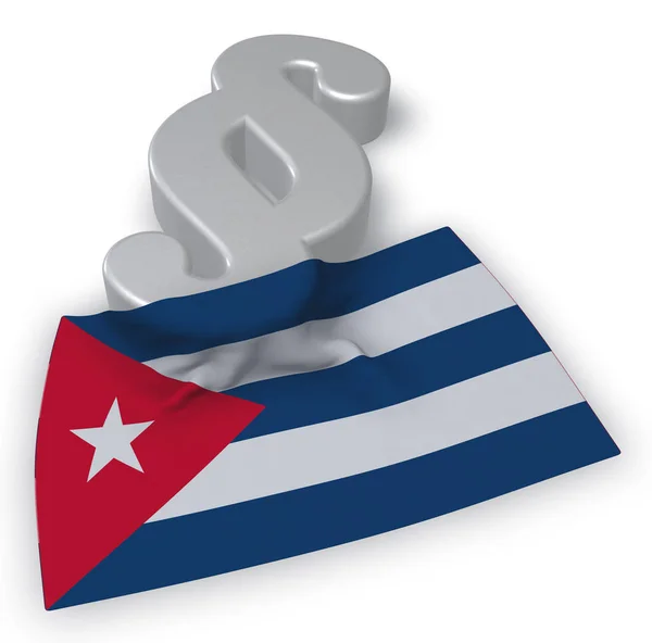 Σημαία της Κούβας και της παραγράφου σύμβολο - 3d απεικόνιση — Φωτογραφία Αρχείου