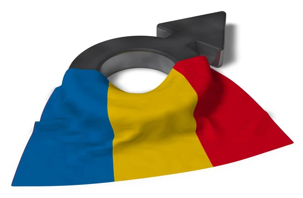 Marte simbolo e bandiera della Romania - rendering 3d — Foto Stock