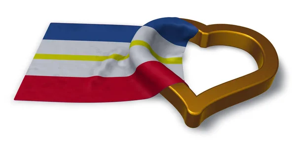 Bandera de mecklenburg-vorpommern y símbolo del corazón - 3d rendering — Foto de Stock