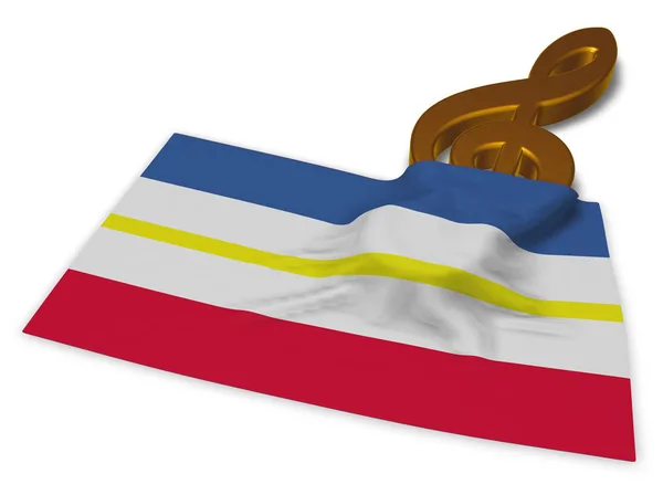 Símbolo de clave y bandera de mecklenburg-vorpommern - representación 3d — Foto de Stock
