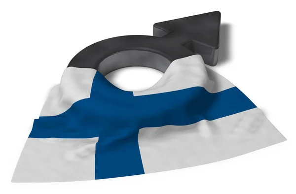 Símbolo de marcas e bandeira de finlândia - renderização 3d — Fotografia de Stock