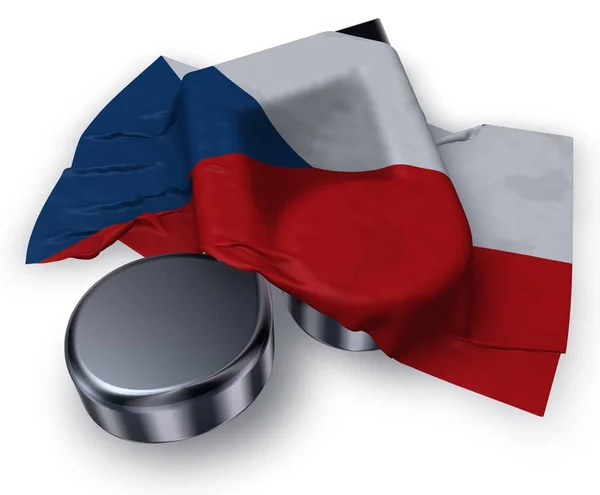 Символ музыкальной ноты и флаг Чехии - 3D рендеринг — стоковое фото