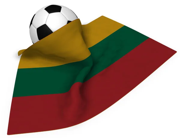 Bola de futebol e bandeira de lithuania - renderização 3d — Fotografia de Stock