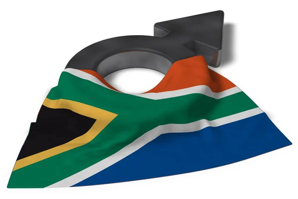 Mars symbol och flagga Sydafrika - 3d rendering — Stockfoto