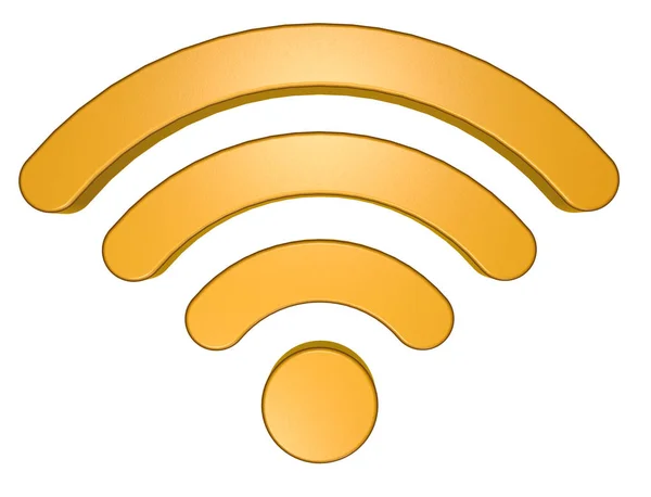 WiFi symbool op witte achtergrond - 3d rendering — Stockfoto