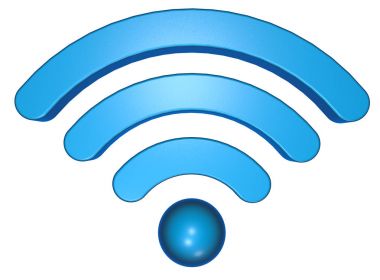Beyaz arka plan - 3d render WiFi sembolü