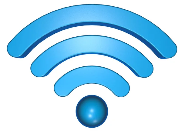 Simbolo wifi su sfondo bianco - rendering 3d — Foto Stock