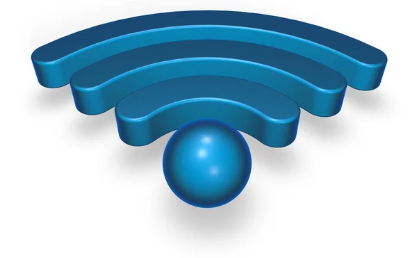 Символ Wi-Fi на білому тлі - 3d візуалізація — стокове фото