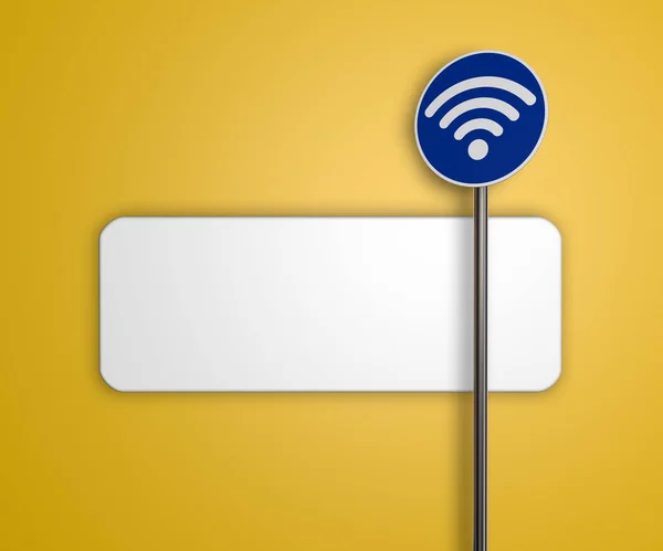 Wifi-Symbol auf Straßenschild - 3D-Rendering — Stockfoto